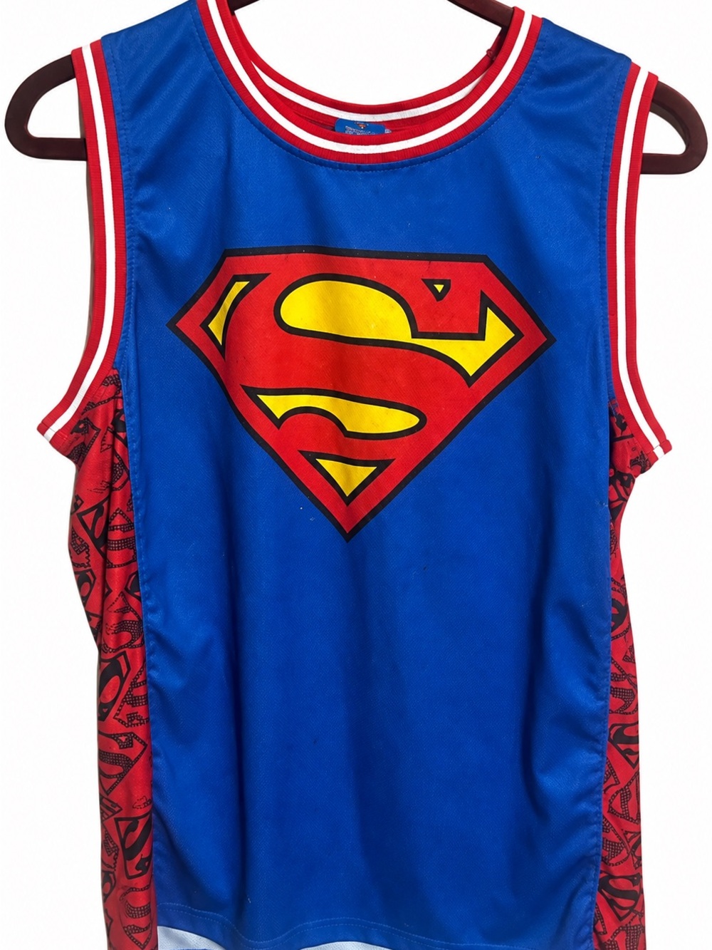 DC Comics Superman Blue Red Yellow Boys Jersey Tank
